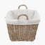 Tobs Grey Kubu Rattan Lined Rectangular Basket