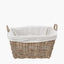 Tobs Grey Kubu Rattan Lined Rectangular Basket