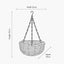 Tobs Indoor Outdoor Grey Kubu Rattan Round Hanging Basket - Large