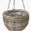 Tobs Indoor Outdoor Grey Kubu Rattan Round Hanging Basket - Small