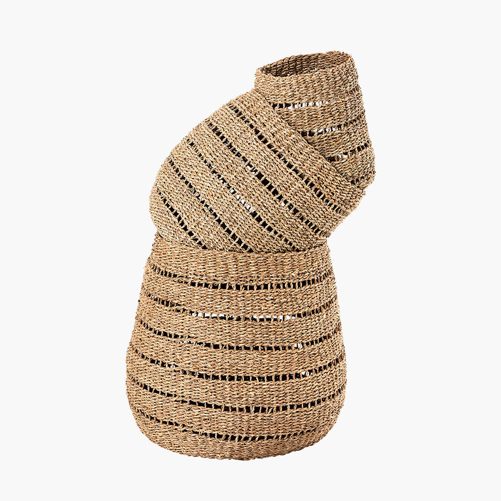 Woven Natural Seagrass S/3 Round Baskets