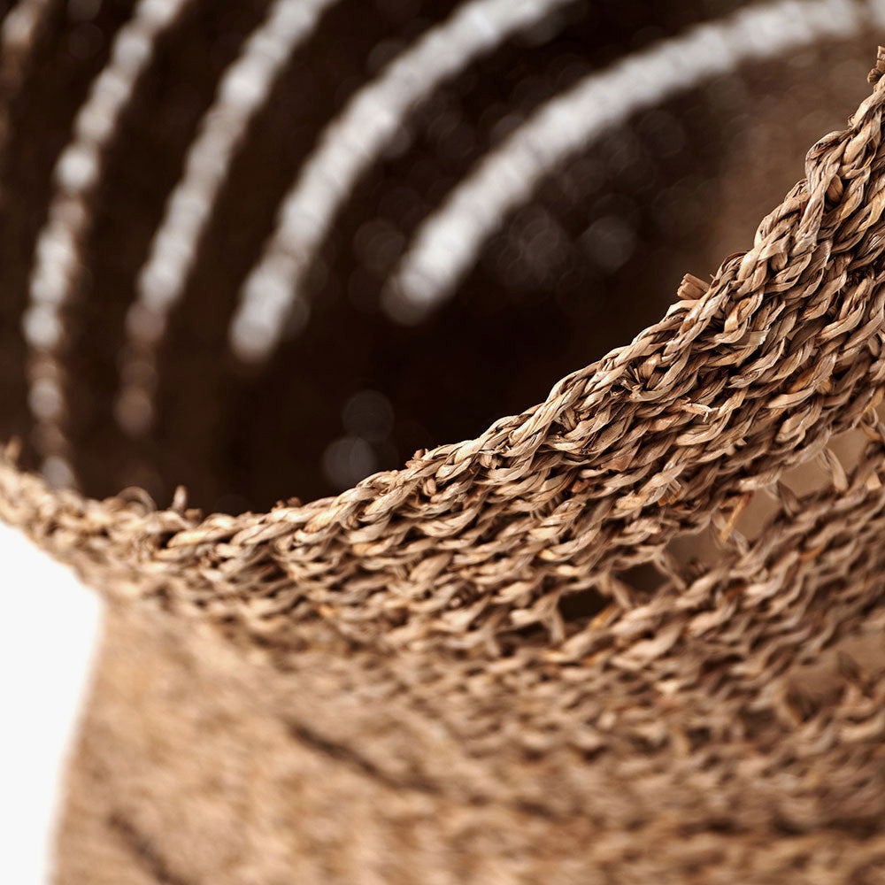 Woven Natural Seagrass S/3 Round Baskets