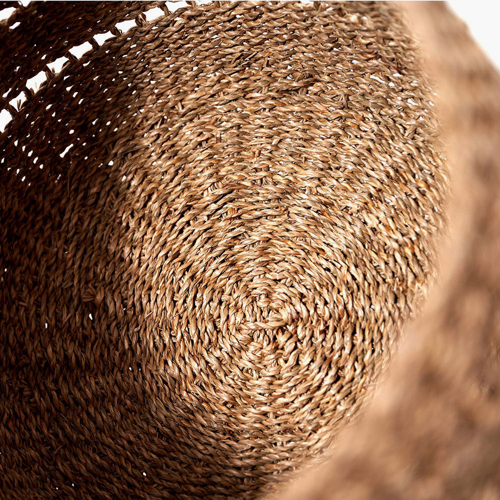 Woven Natural Seagrass S/3 Round Baskets