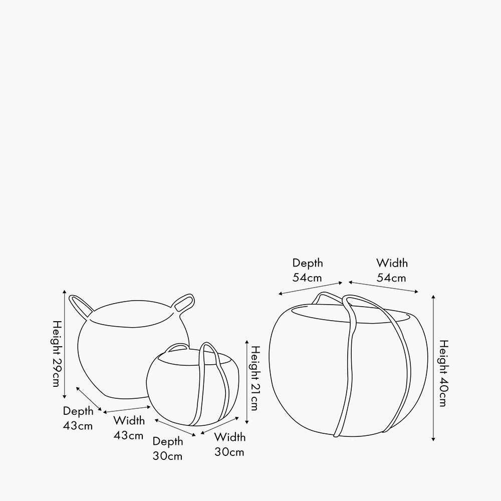 Woven Water Hyacinth S/3 Handled Round Baskets