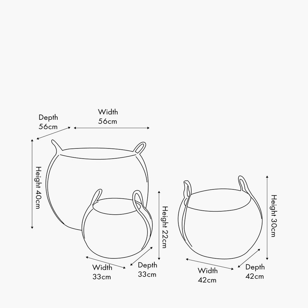 S/3 Woven Striped Natural Seagrass and Palm Leaf Round Baskets