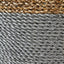 S/2 Banana Leaf Two Tone Natural and Grey Baskets