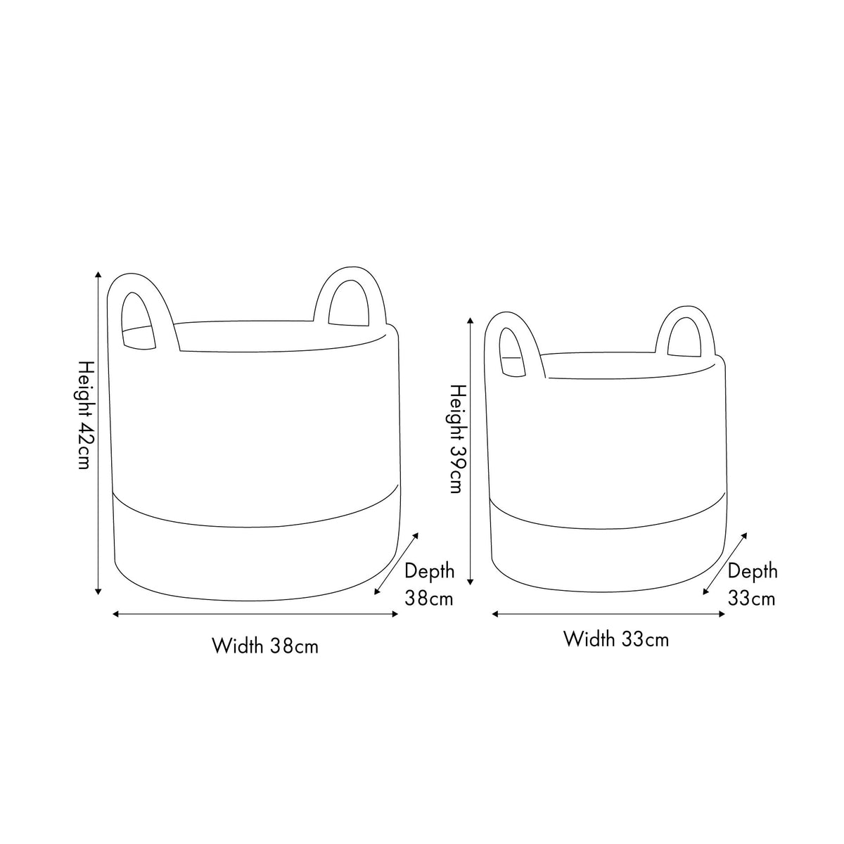 S/2 Banana Leaf Two Tone Natural and White Baskets