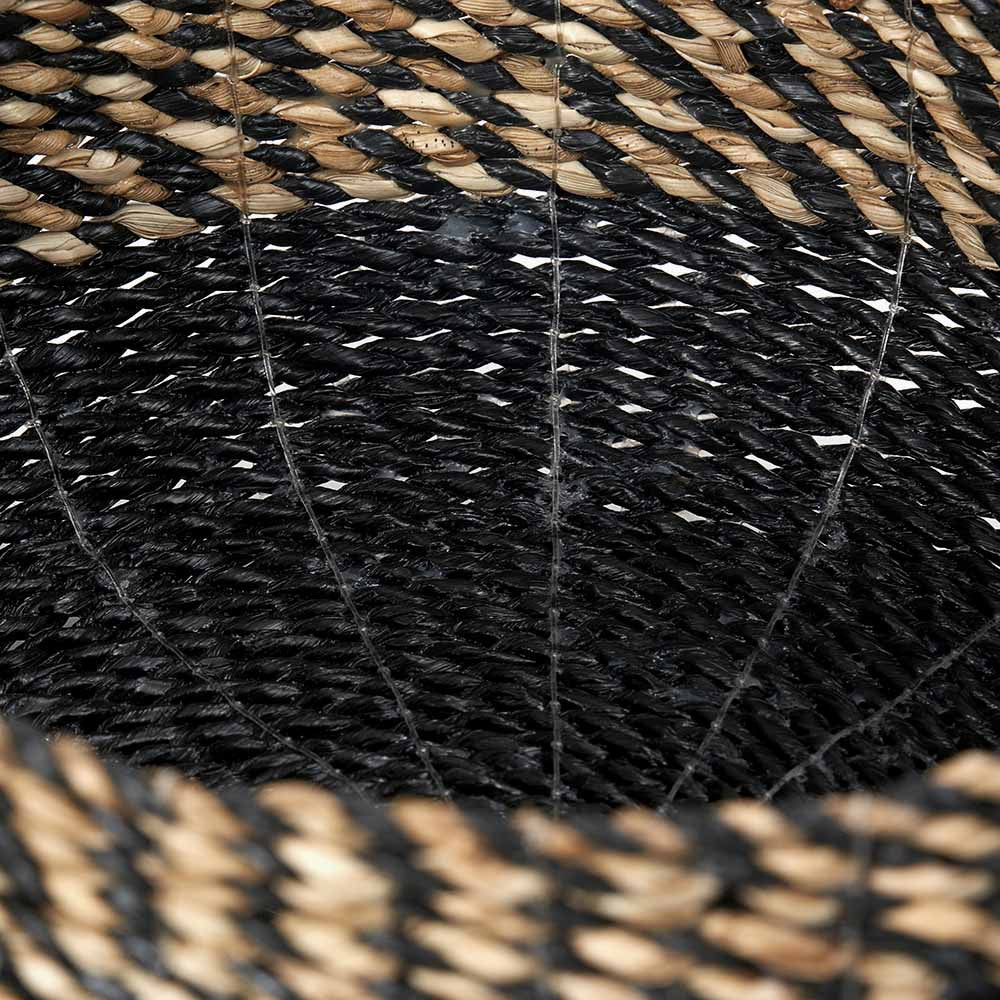 S/2 Seagrass Natural and Black Round Baskets