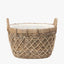 Brown Rattan Oval Handled Laundry Basket