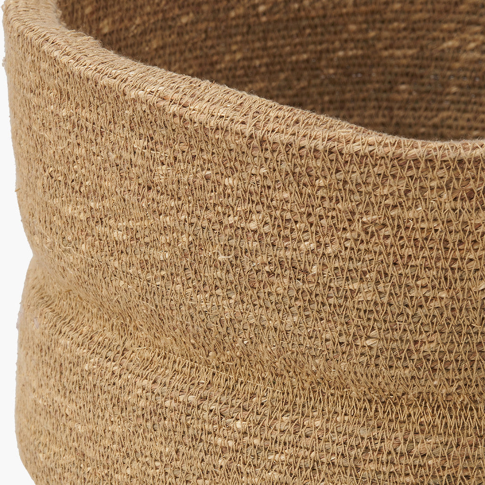 Seagrass Natural Ribbed Basket