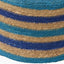 Tobs Seagrass Natural, Blue and Turquoise Stripe Round Basket
