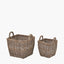 Tobs S/2 Grey Kubu Graduated Square Storage Baskets