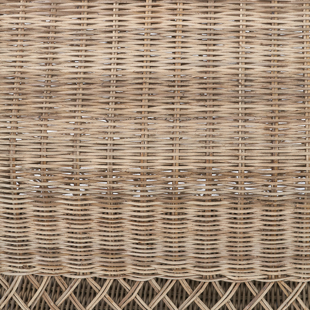 Grey Rattan House Dog Basket