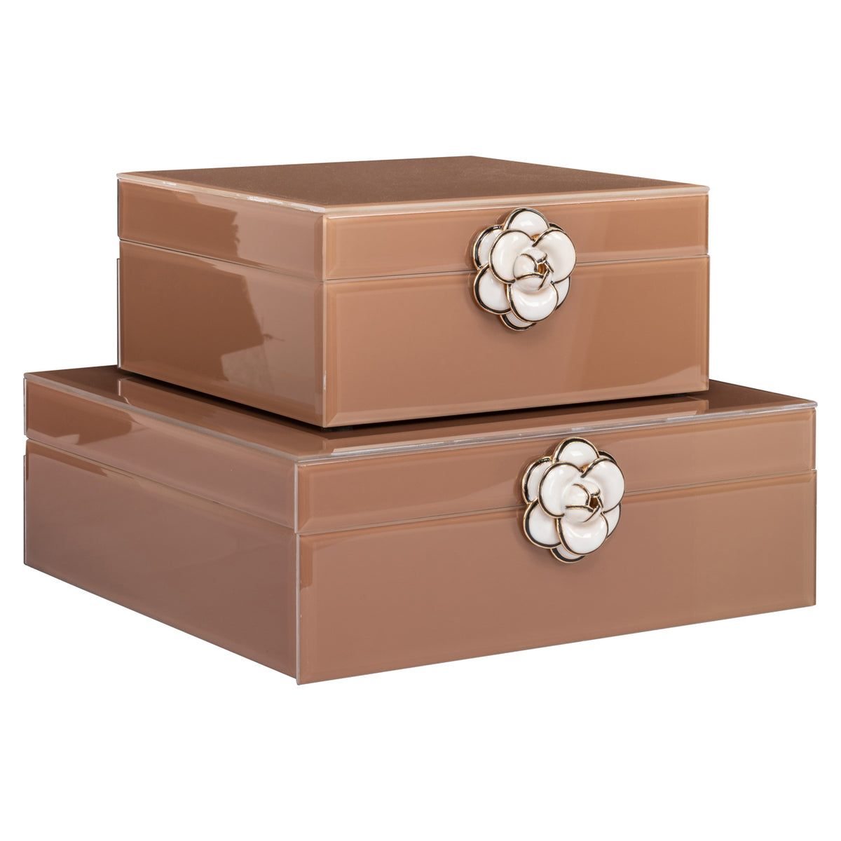 Storage box Floral brown large