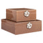 Storage box Floral brown large