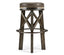 Dark Driftwood Bar Stool Rustic in Leather