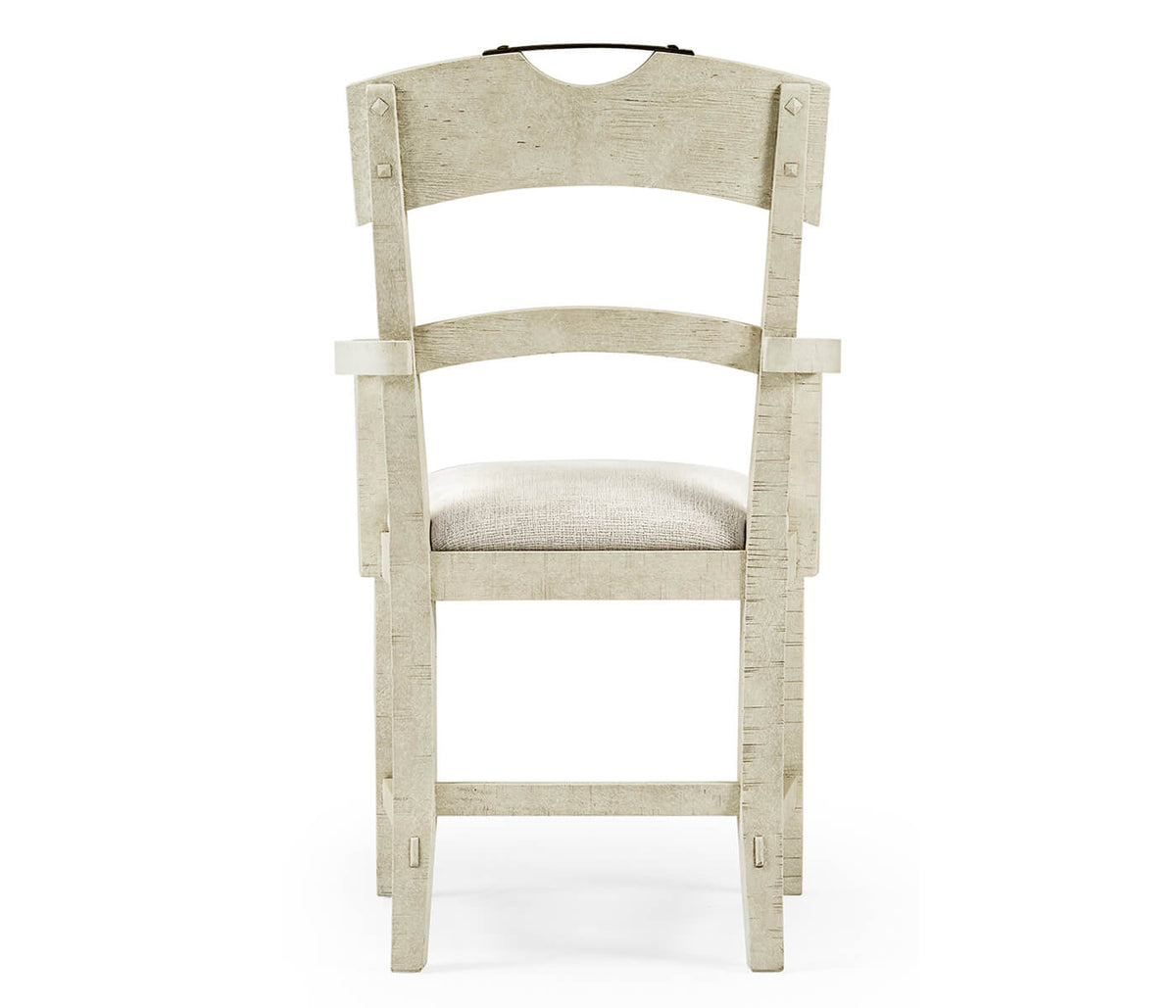 White Wash Dining Armchair Rustic Planked - Shambala
