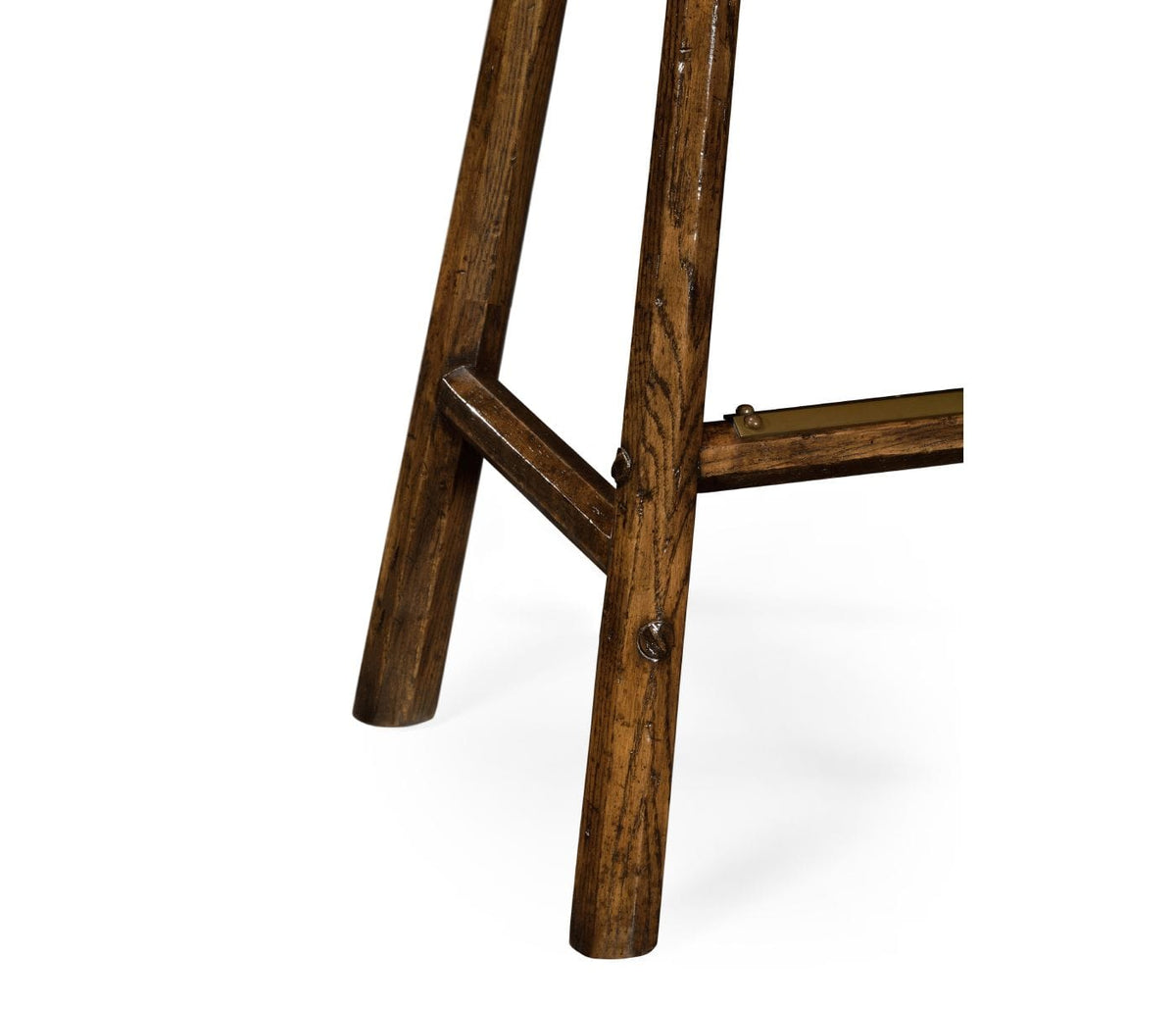 Jonathan Charles Dining Tudor Oak Rustic Bar Stool House of Isabella UK