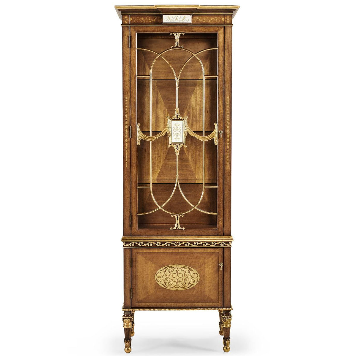 Narrow Satinwood Display Cabinet