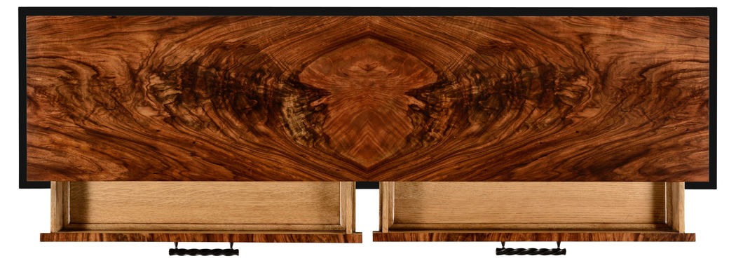 Barley Console Table with Drawers in Black