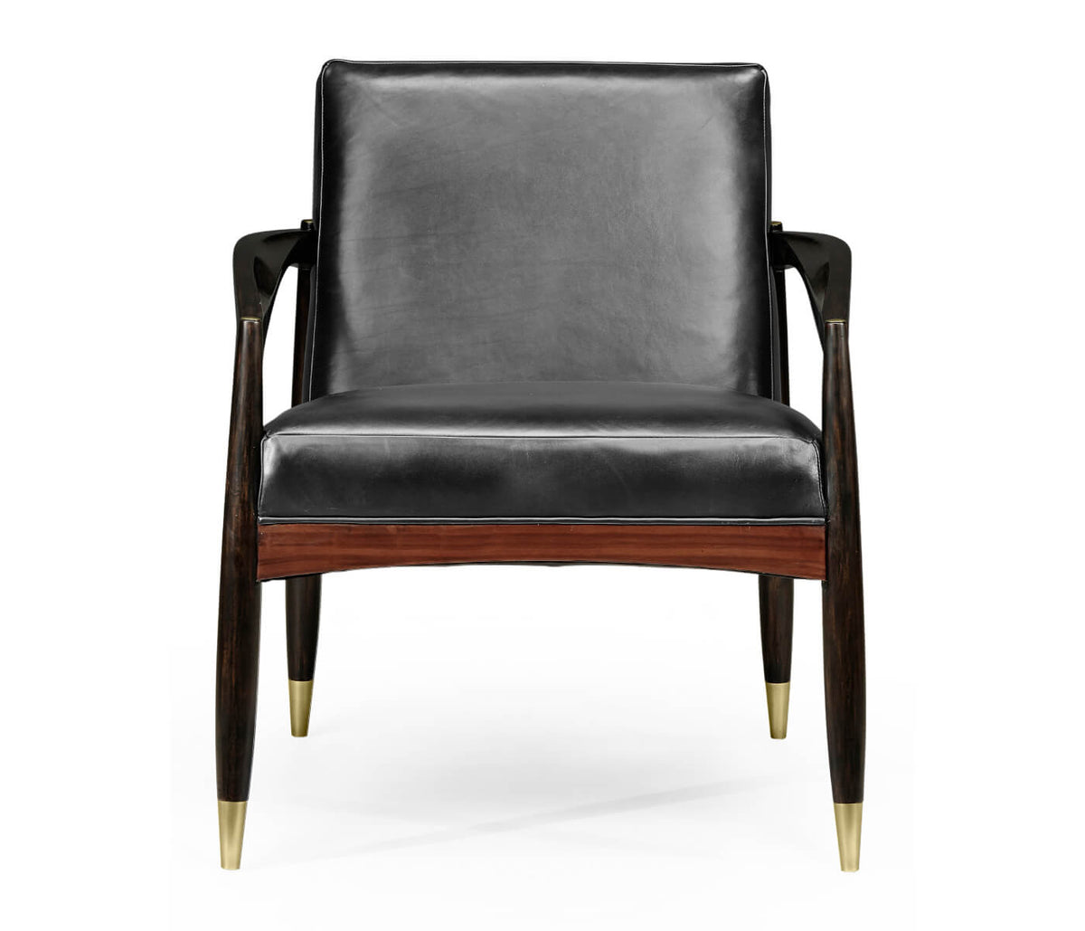 Ebonised London Occasional Chair - Black Leather