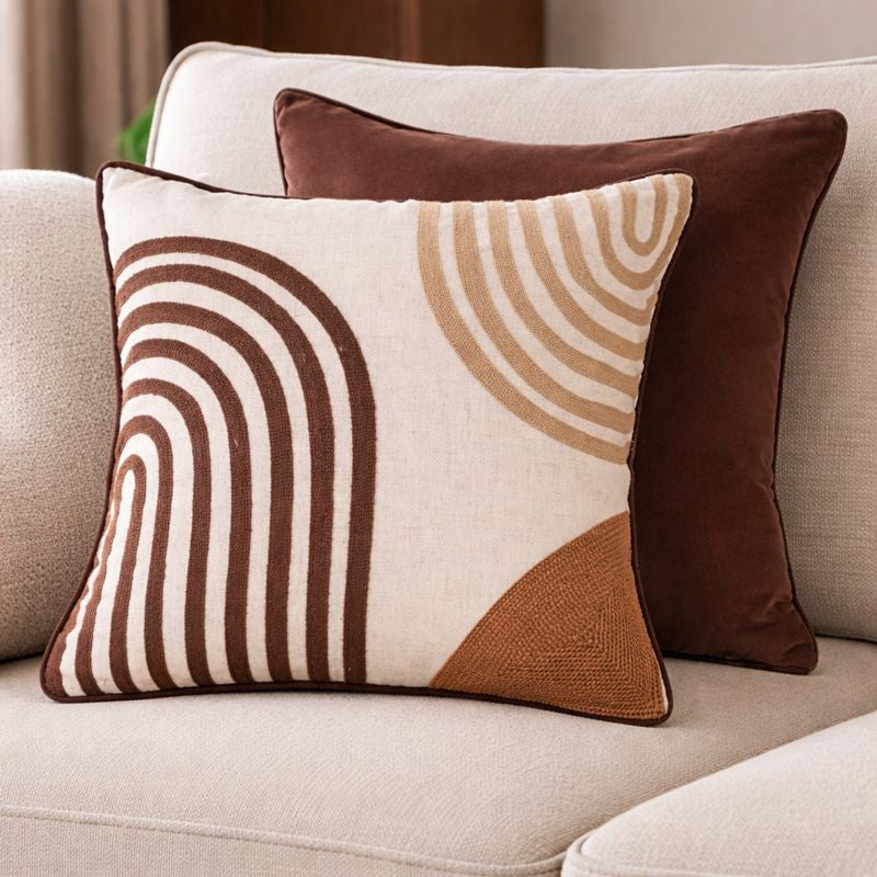 Malini Flax Brown Cushion