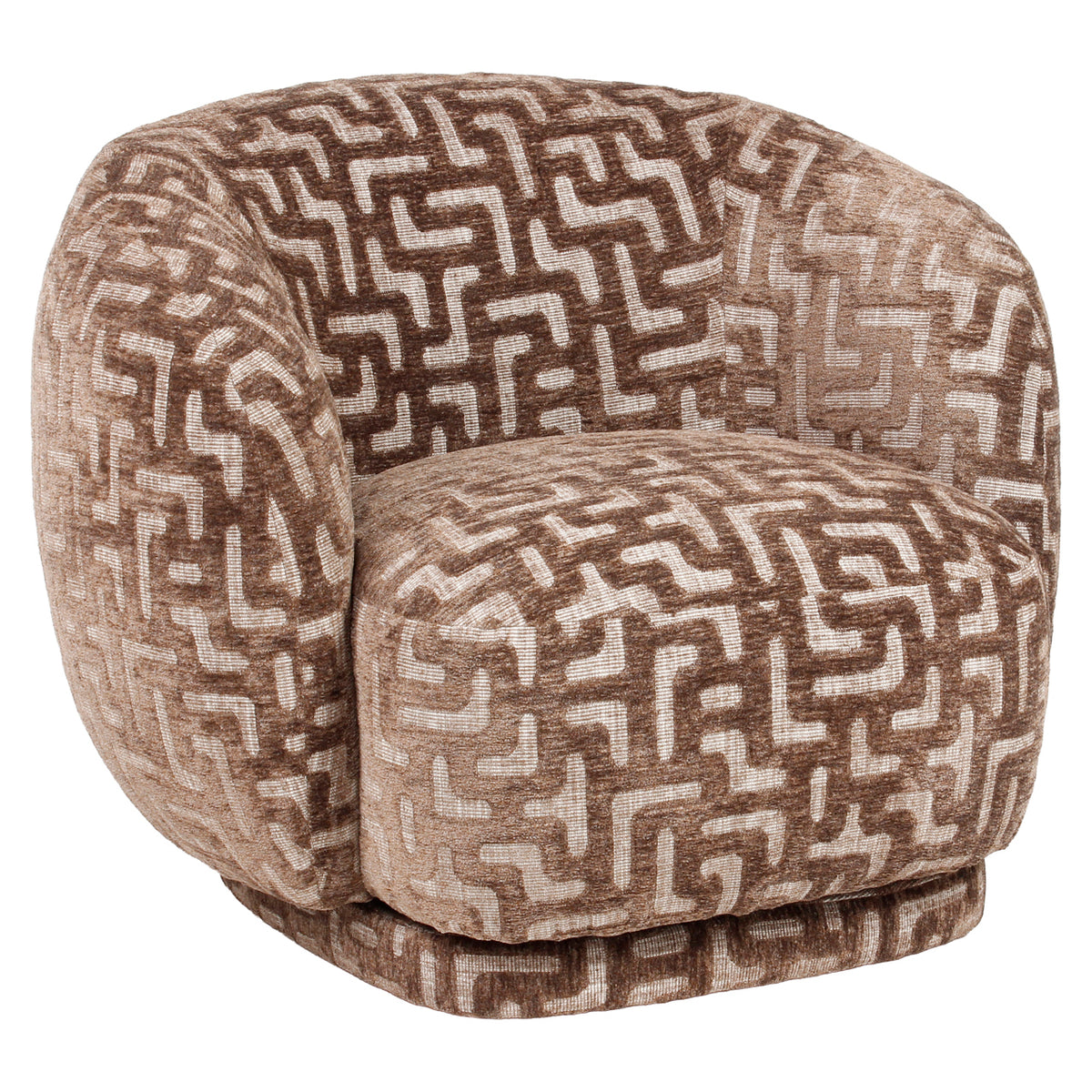 Lounge chair Negreslo brown labyrinth swivel