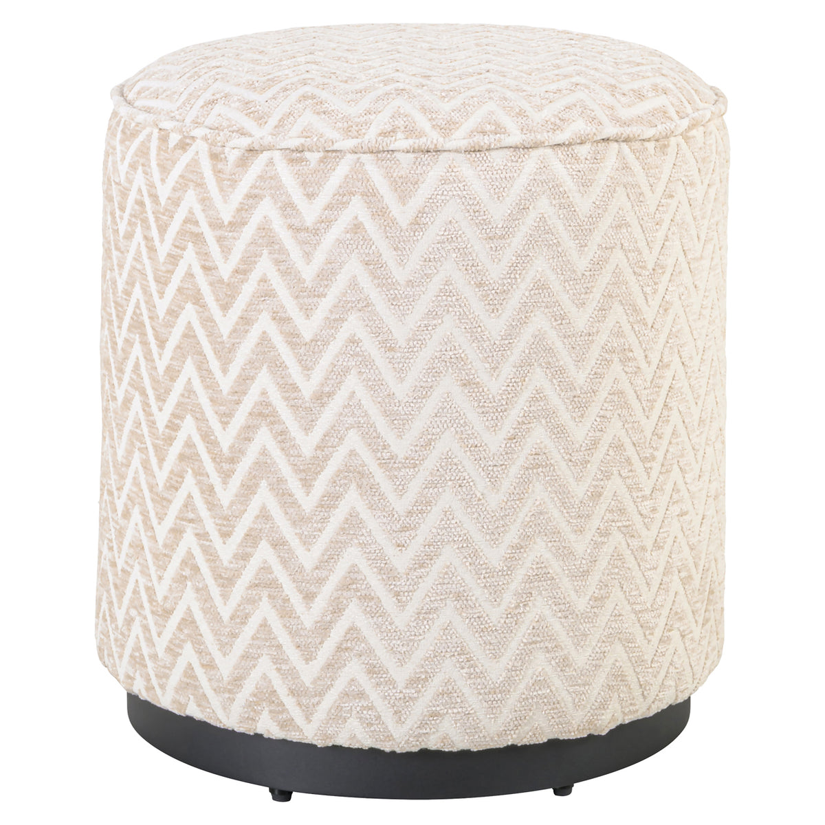 Pouffe & Footstool Lexie beige chevron  45Ø
