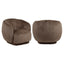 Lounge chair Negreslo brown fluffy swivel