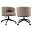 Dining chair Rochenne mocca linear swivel on wheels
