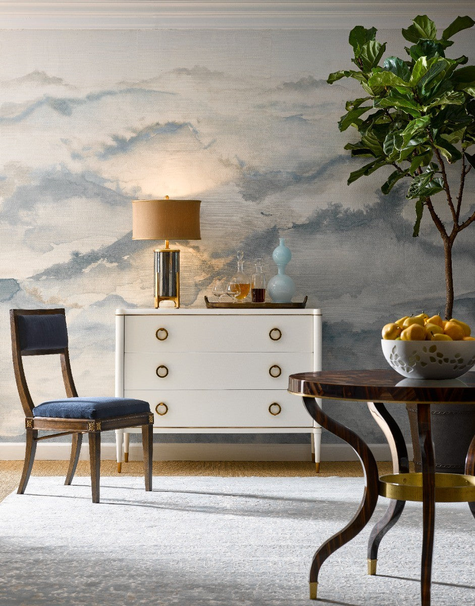 Round Dark Santos & Brass Centre Table