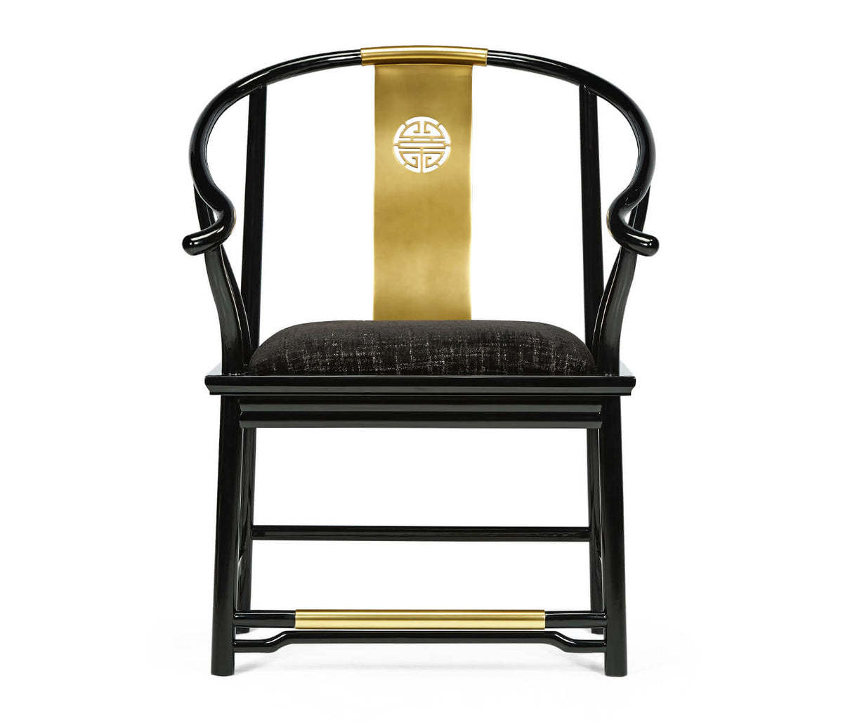 Asian Fusion Curved Dining Armchair in Capriccio