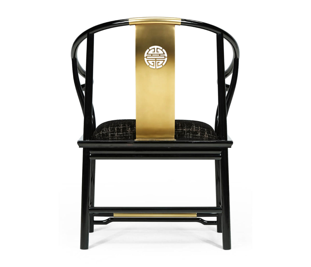 Asian Fusion Curved Dining Armchair in Capriccio