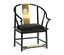 Asian Fusion Curved Dining Armchair in Capriccio