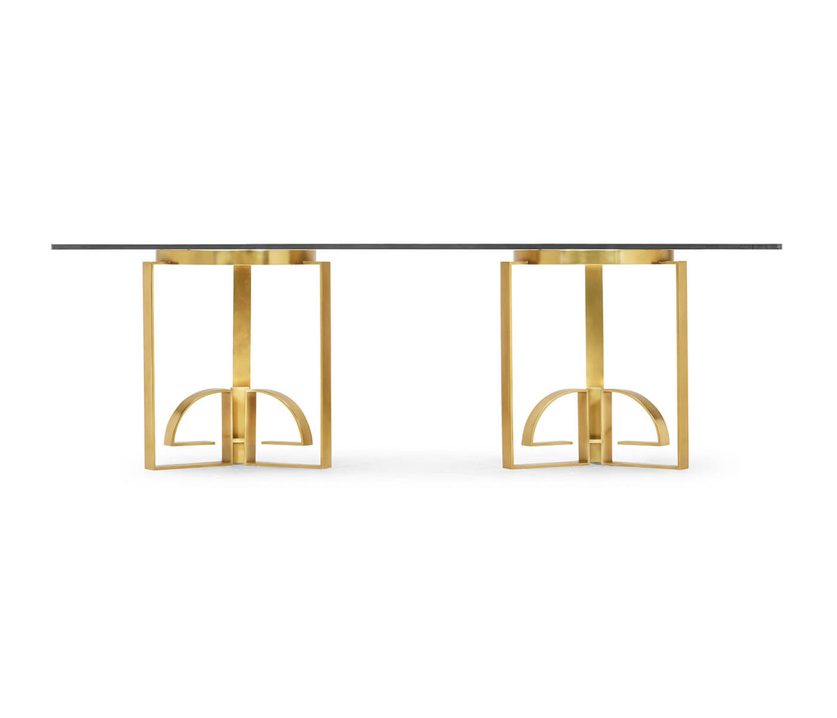 Chinoiserie Style Dining Table with Glass Top