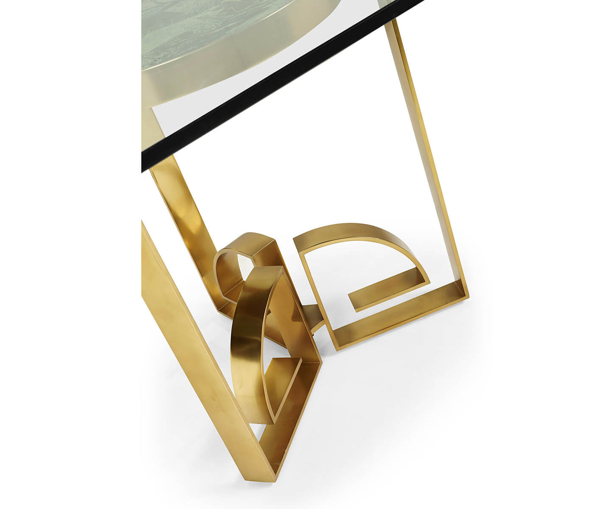 Chinoiserie Style Dining Table with Glass Top
