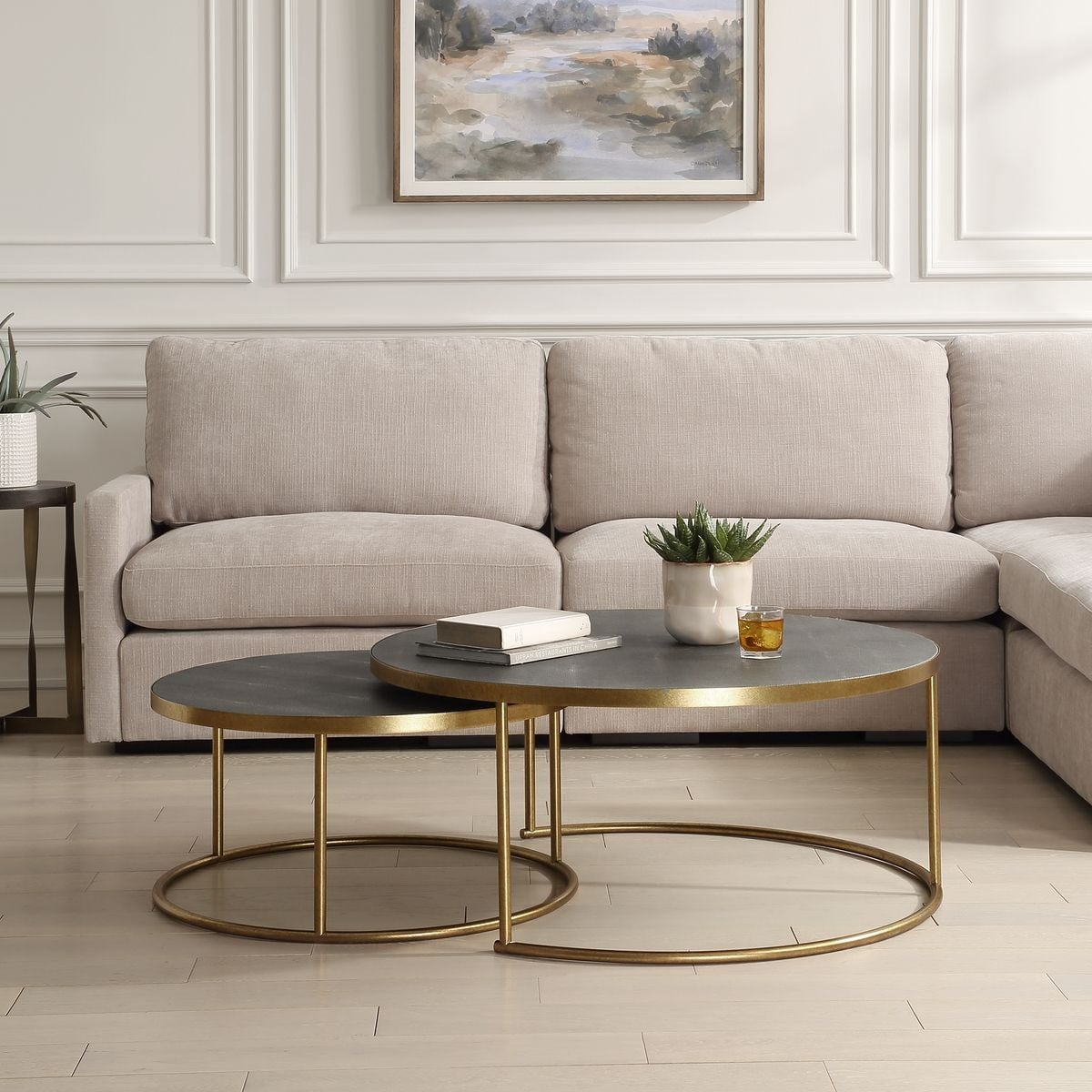 Aragon Nesting Coffee Tables in Grey Set of 2
