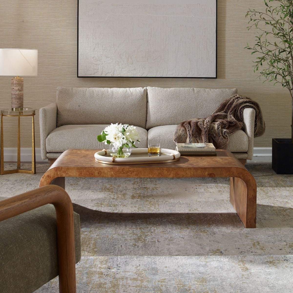 Carraway Burl Wood Coffee Table