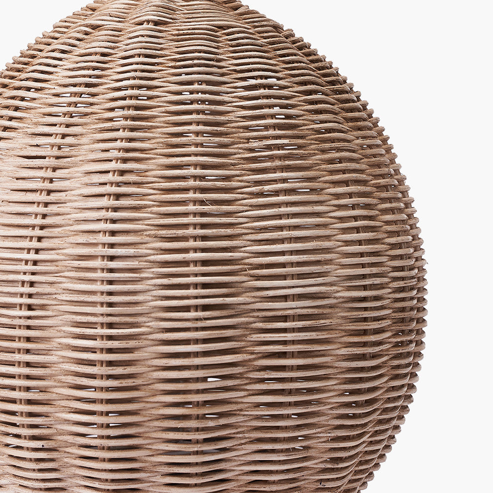 Raffles Large Rattan Cream Wash Table Lamp Base with Harley 45cm Slubby Hopsack Empire Lampshade