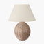 Raffles Large Rattan Cream Wash Table Lamp Base with Seychelles 40cm Cream Slubby Cotton Empire Lampshade