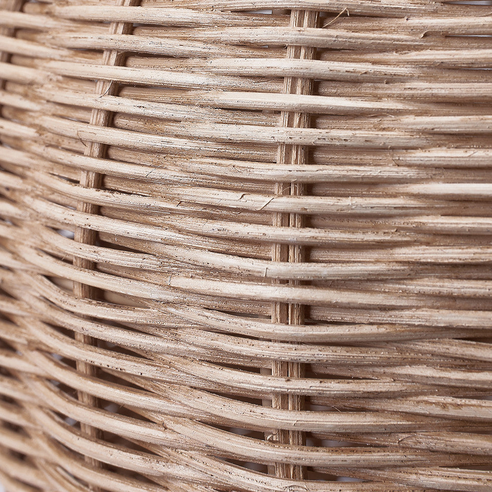 Raffles Large Rattan Cream Wash Table Lamp Base with Seychelles 40cm Cream Slubby Cotton Empire Lampshade