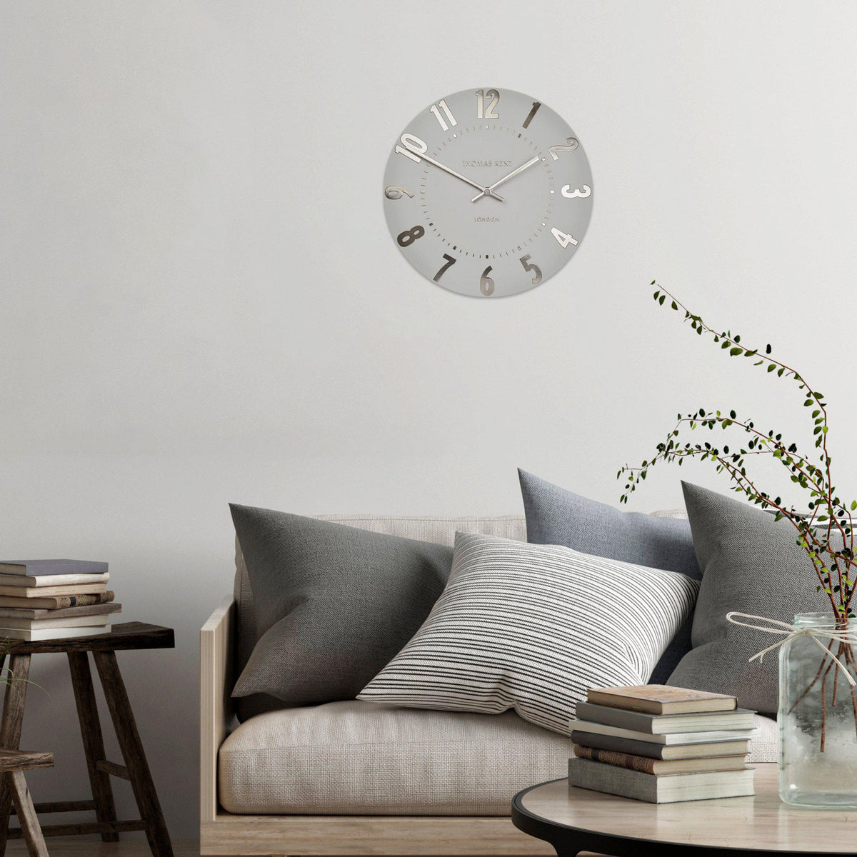 Mulberry Wall Clock Silver Cloud