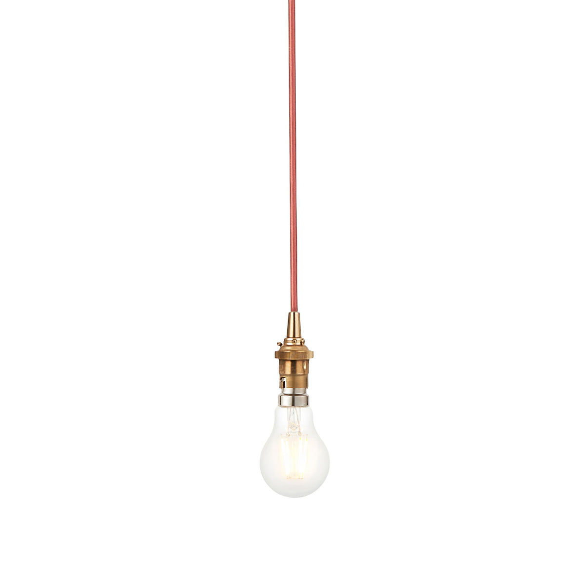 Eltham 1 Pendant Brushed Aged Brass Red Flex