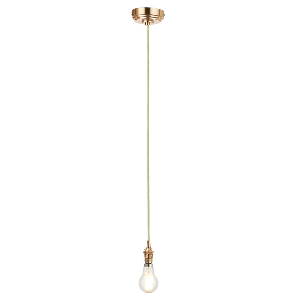 Eltham 1 Pendant Brushed Aged Brass Green Flex