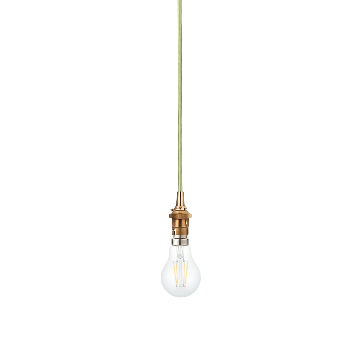Eltham 1 Pendant Brushed Aged Brass Green Flex