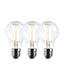 E27 LED Filament GLS 3pk Clear Glass