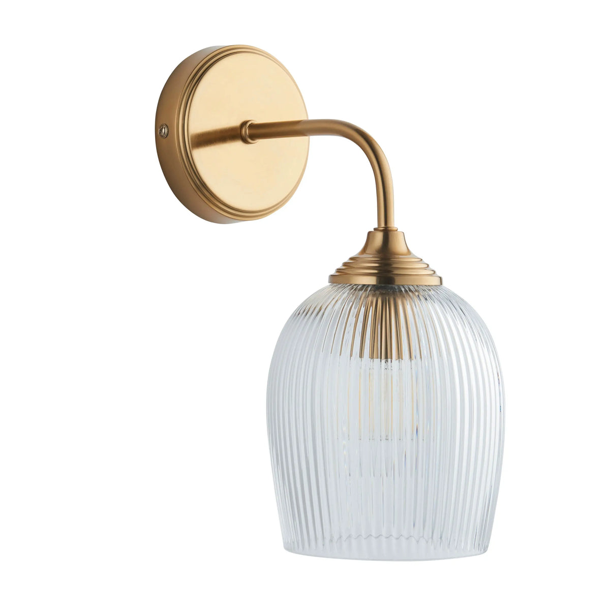 Ashcroft Ribbed Wall Light Brushed Aged Brass