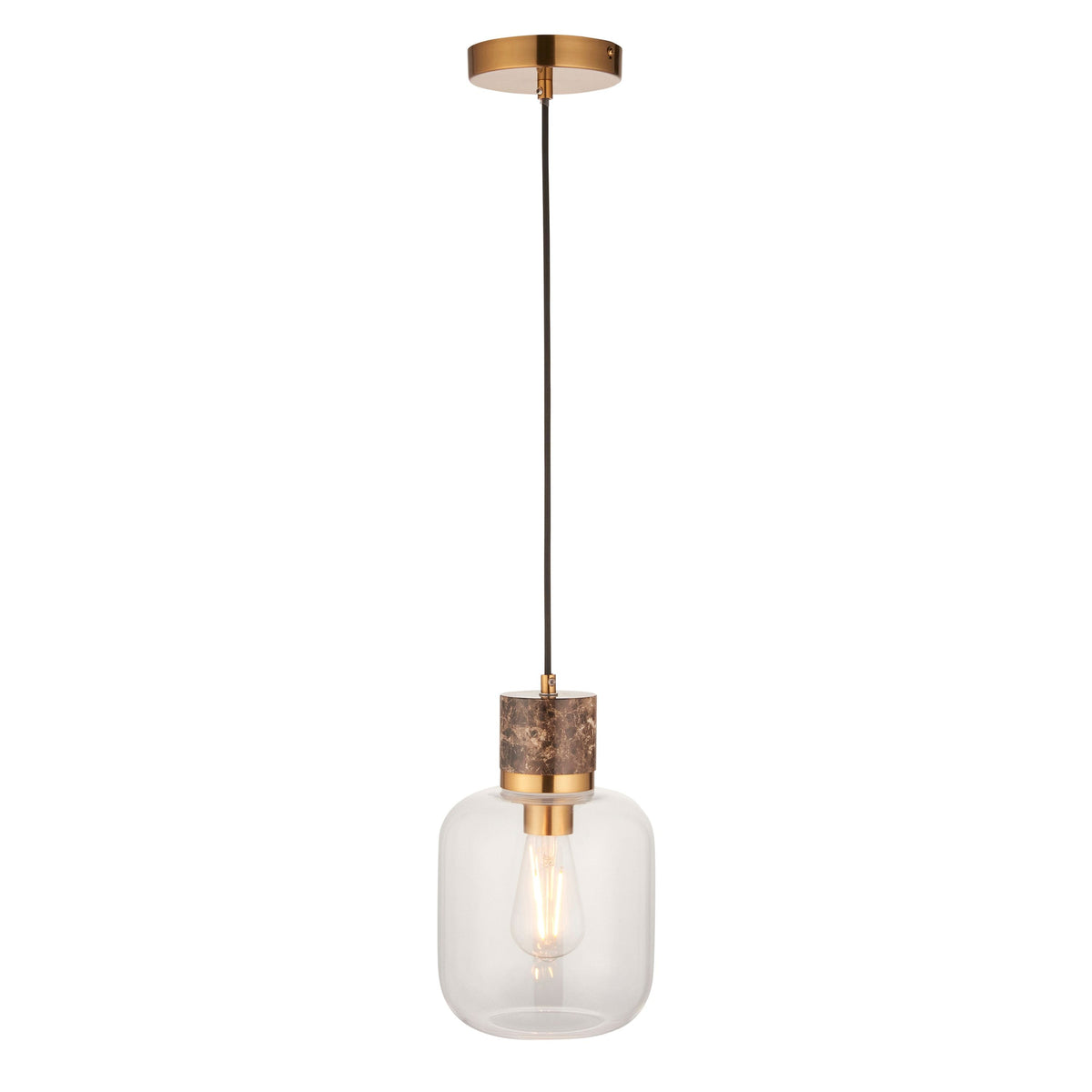Travi 1 Pendant Light Dark Brown Emperador Marble