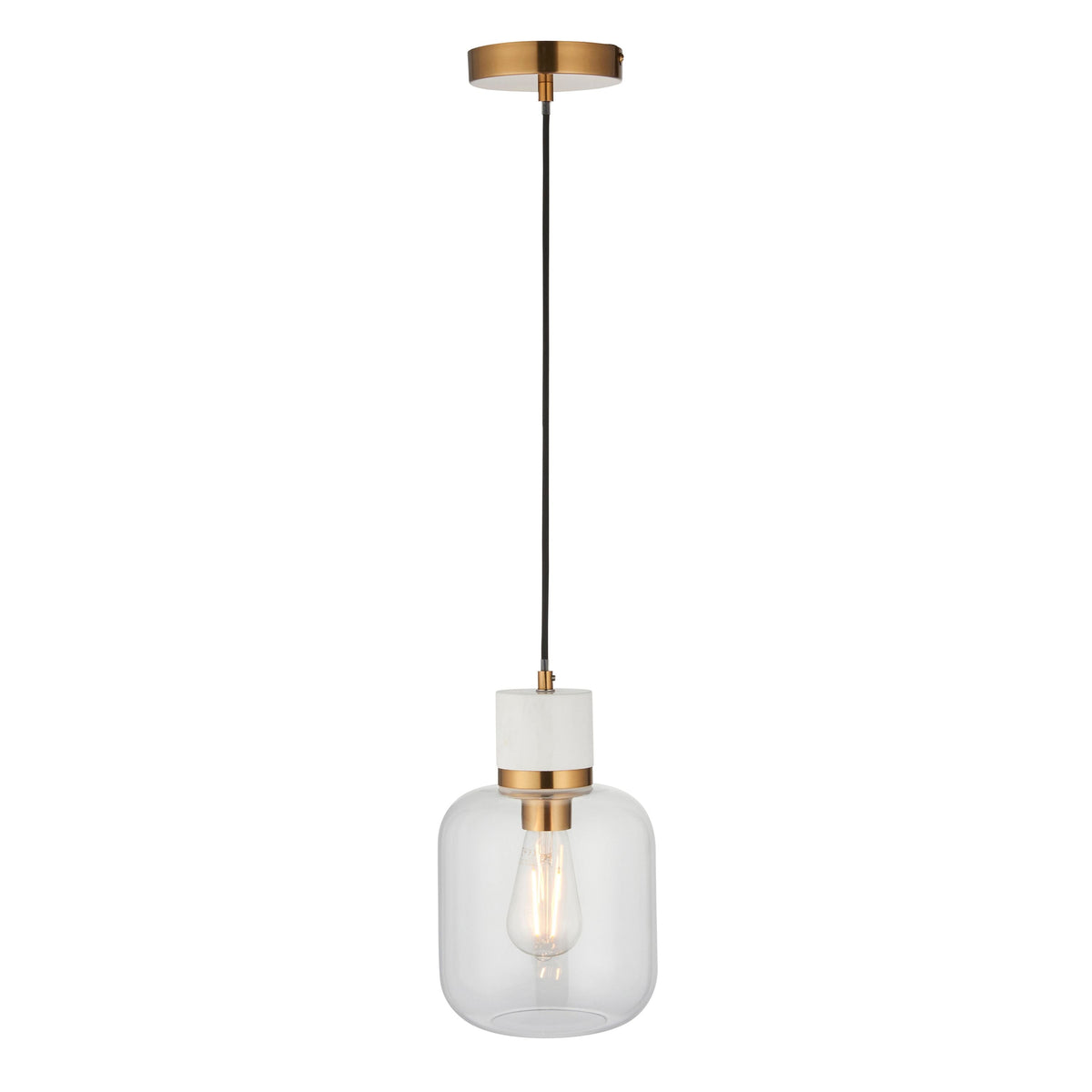Travi 1 Pendant Light White Volakas Marble