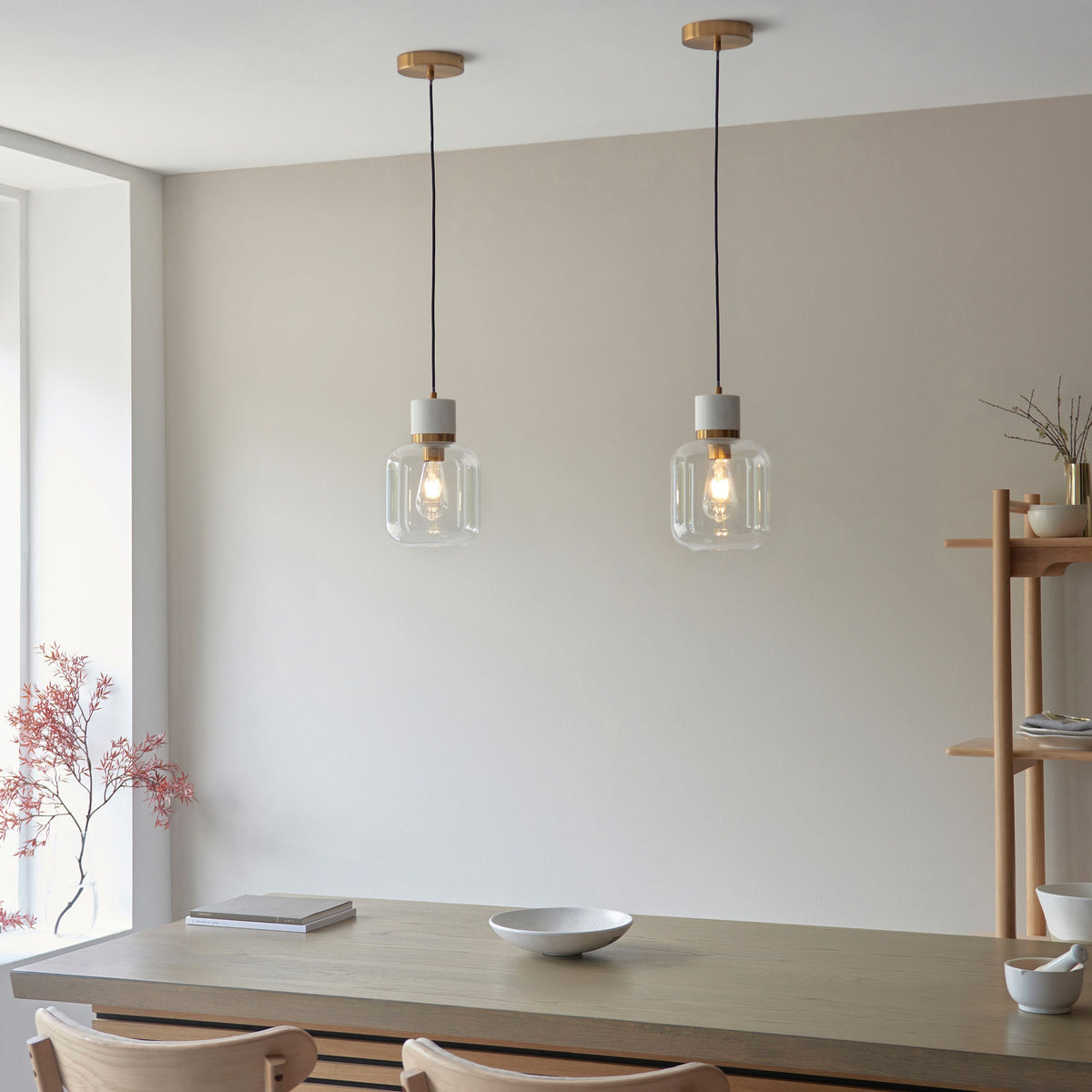 Travi 1 Pendant Light White Volakas Marble